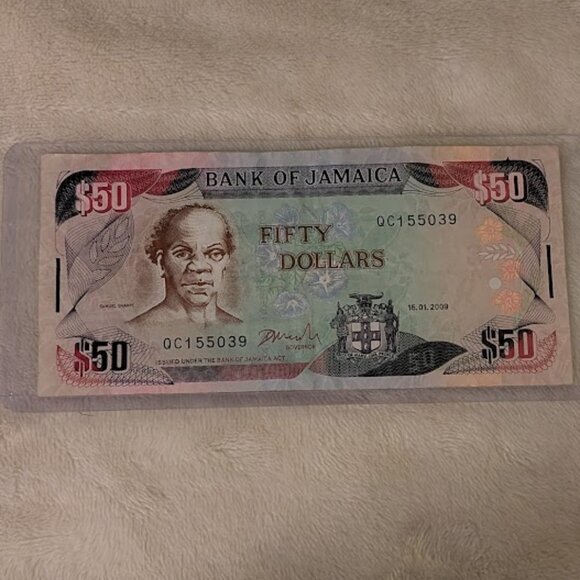 O1 2009 50 JAMAICAN DOLLAR Banknote - Picture 1 of 2